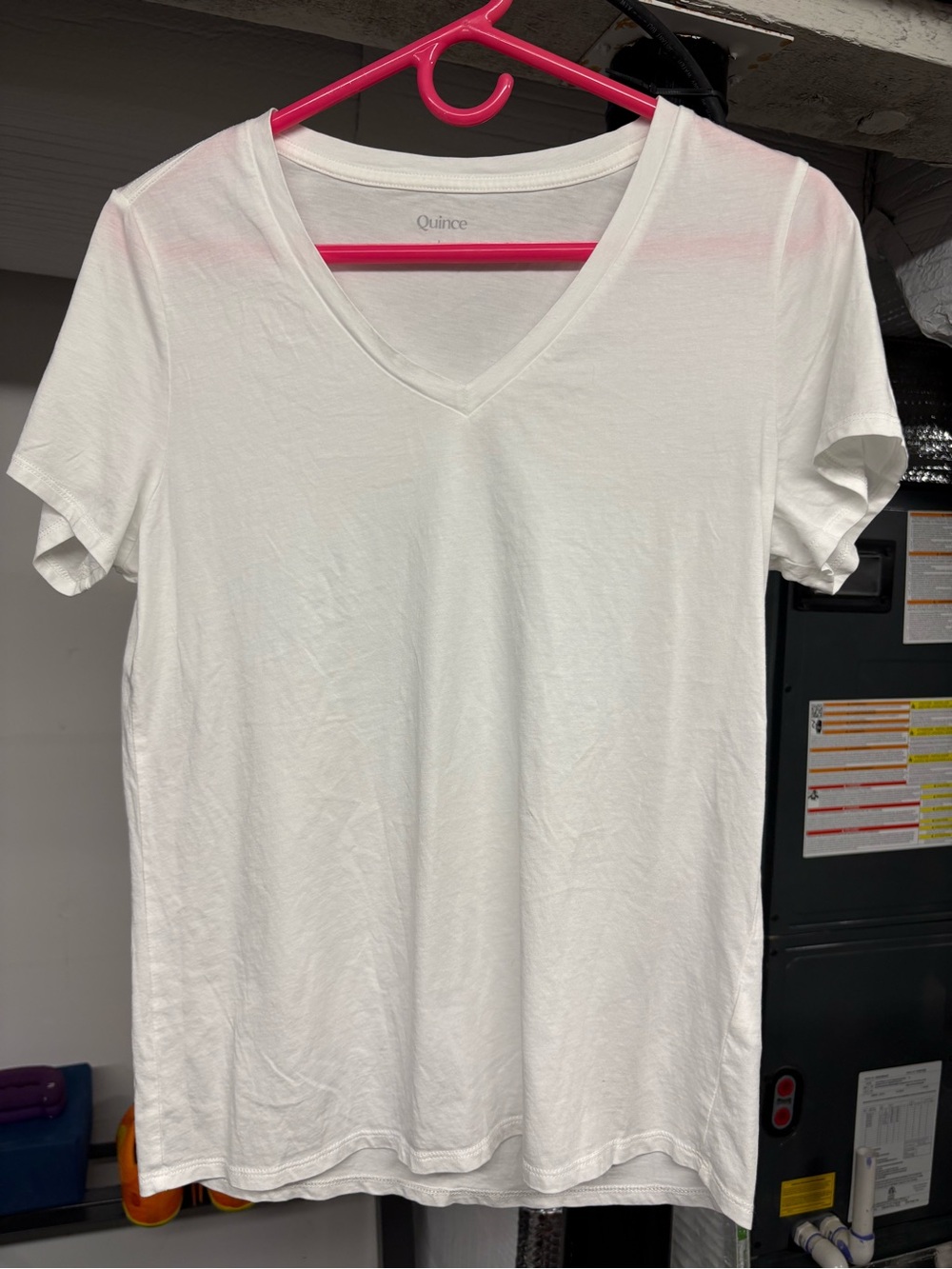 Quince White V-Neck Short Sleeve Tee NWOT